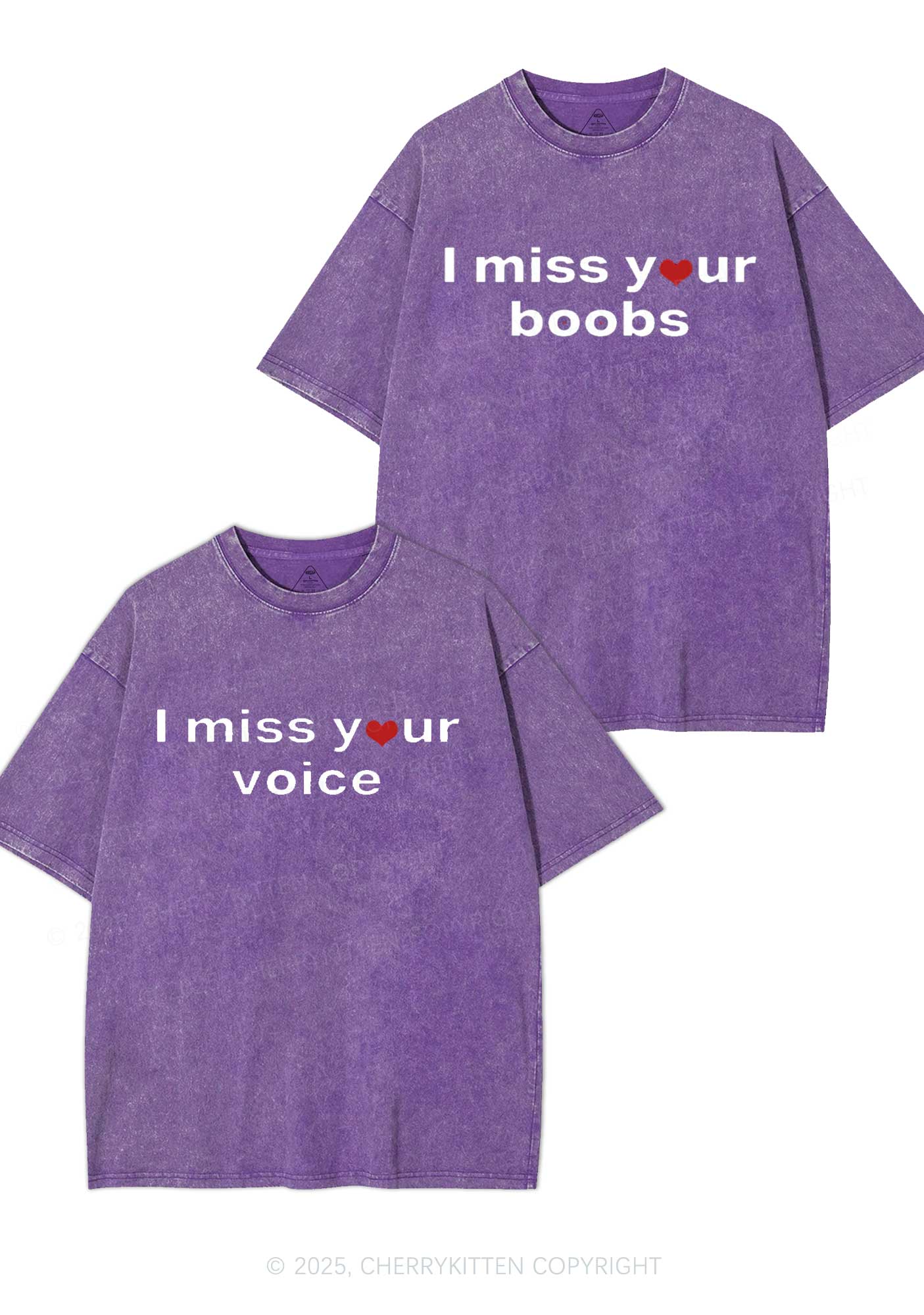 Miss Your Voice Bxxbs Y2K Valentine's Day Washed Tee Cherrykitten