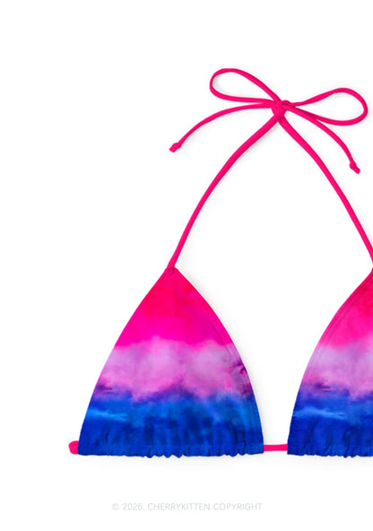 Bisexual Flag Pride Y2K Print Bikini Set Cherrykitten