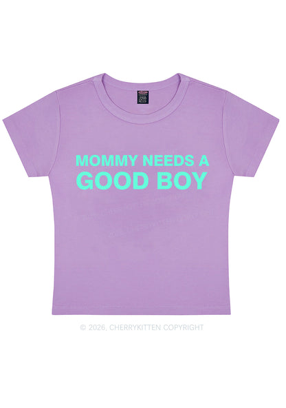 Mommy Needs A Good Boy Y2K Baby Tee Cherrykitten