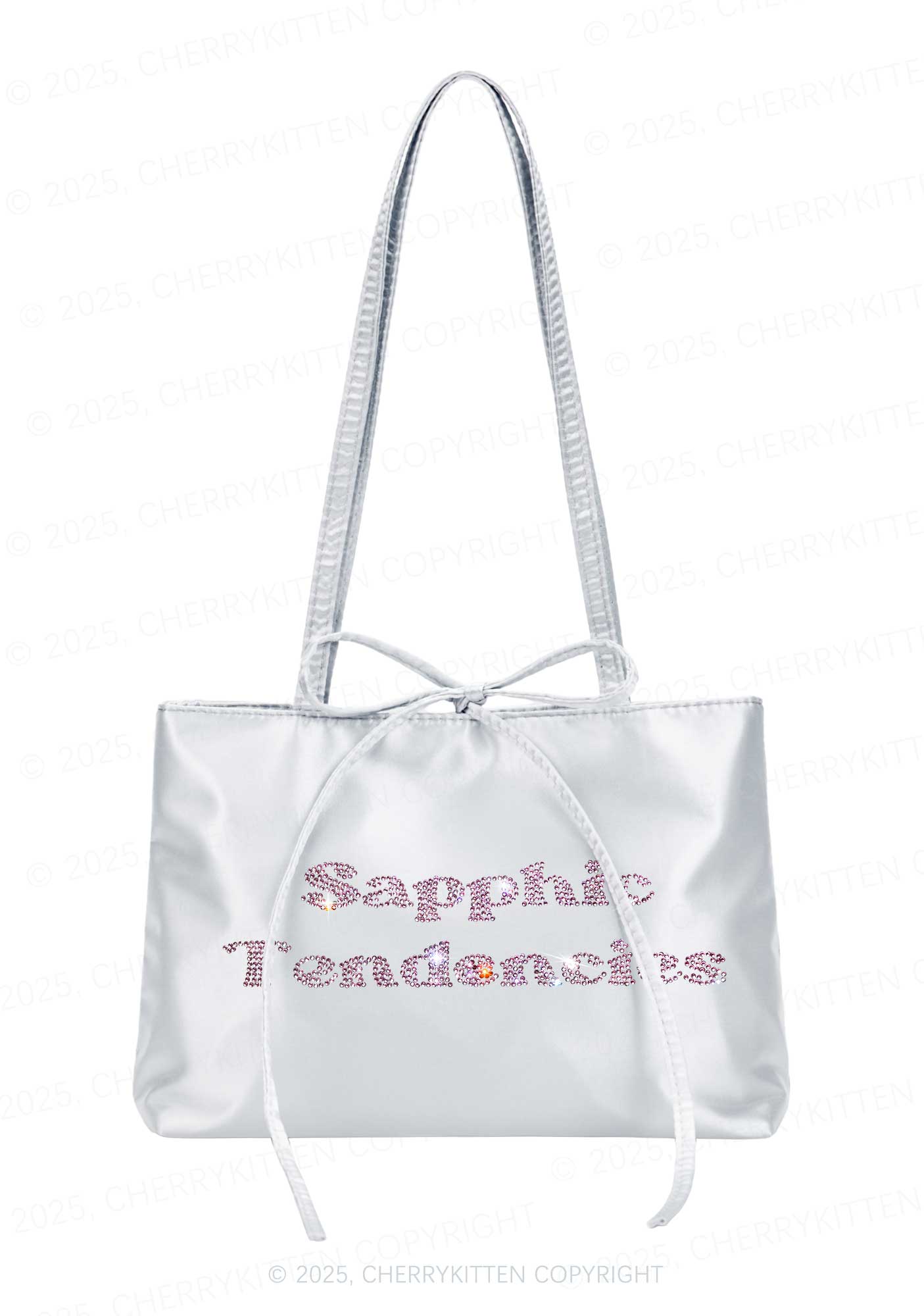 Rhinestone Sapphic Tendencies Pride Y2K Satin Bags Cherrykitten