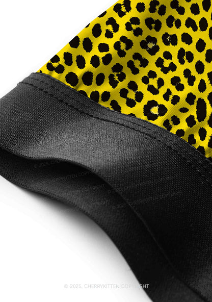 Yellow Leopard Y2K Print Men Boxer Briefs Cherrykitten