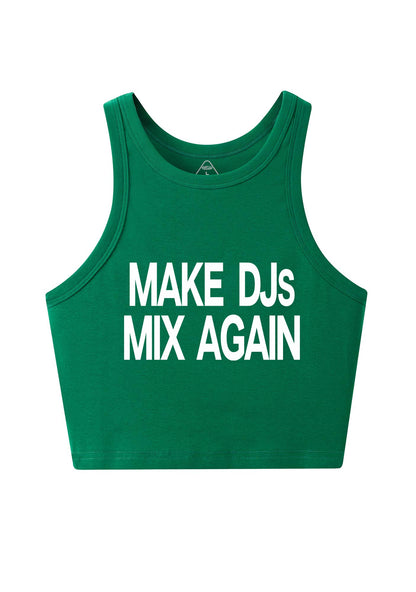 Make DJs Mix Again Y2K Crop Tank Top Cherrykitten