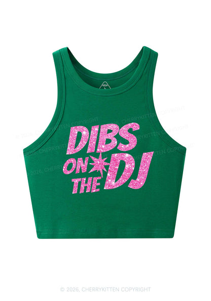 Glitter Dibs On The DJ Y2K Crop Tank Top Cherrykitten