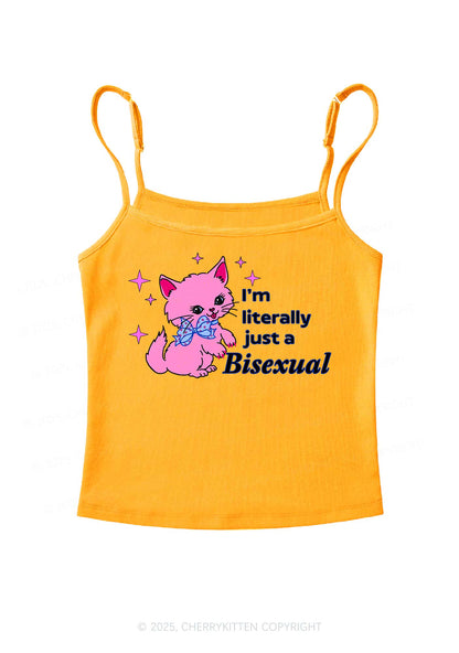Literally Just A Bisexual Pride Y2K Spaghetti Strap Cami Cherrykitten