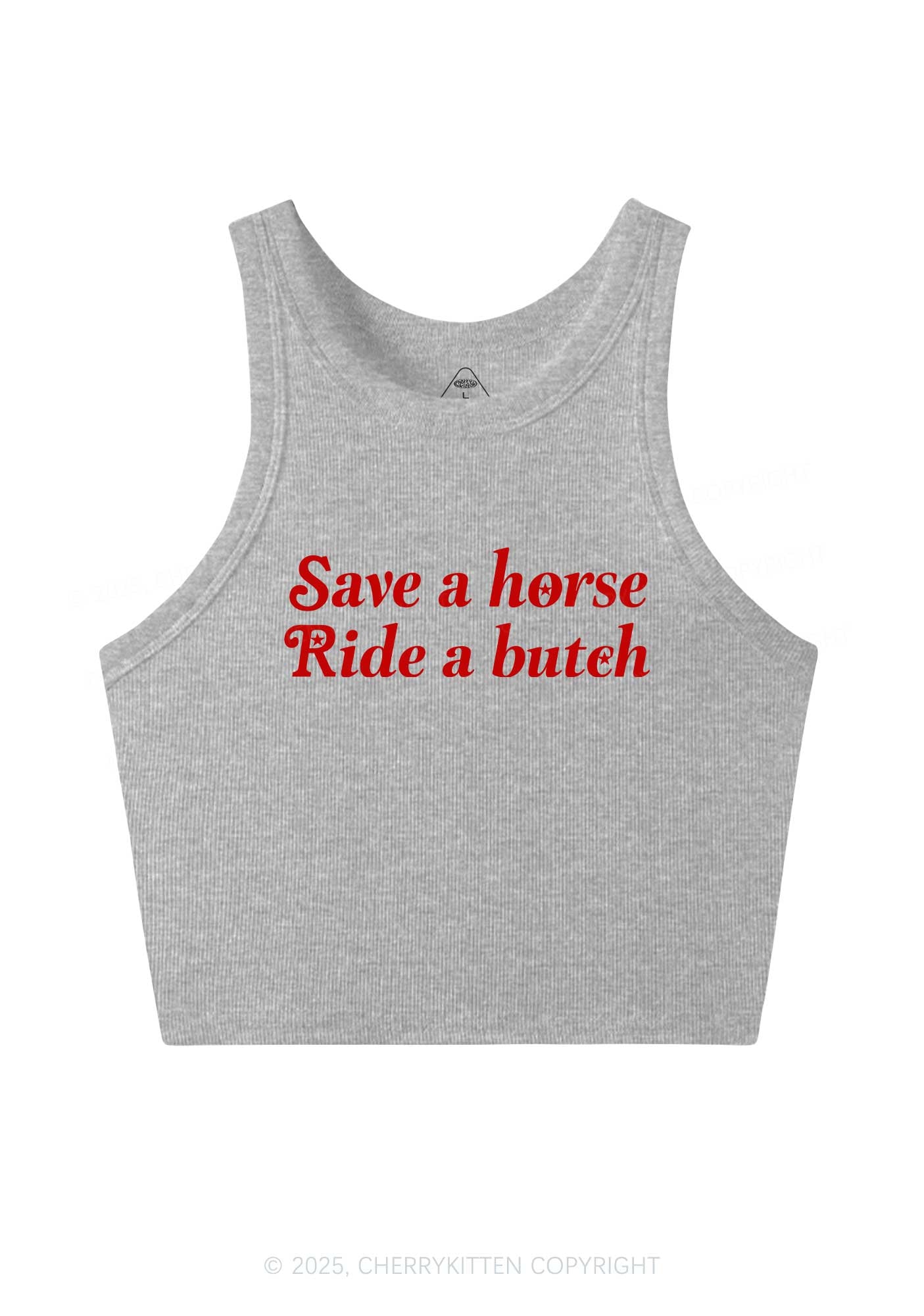 Save Horse Ride Butch Y2K Crop Tank Top Cherrykitten