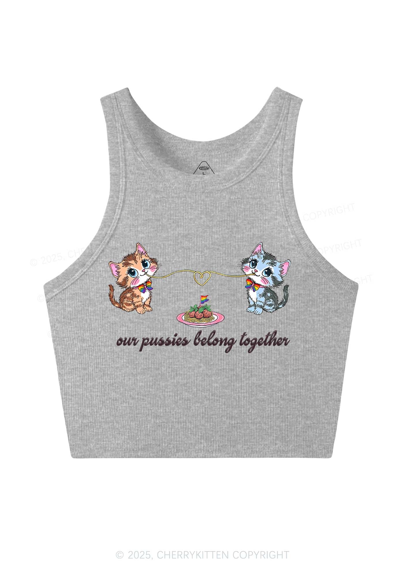 Our Puxxies Belong Together Pride Y2K Crop Tank Top Cherrykitten
