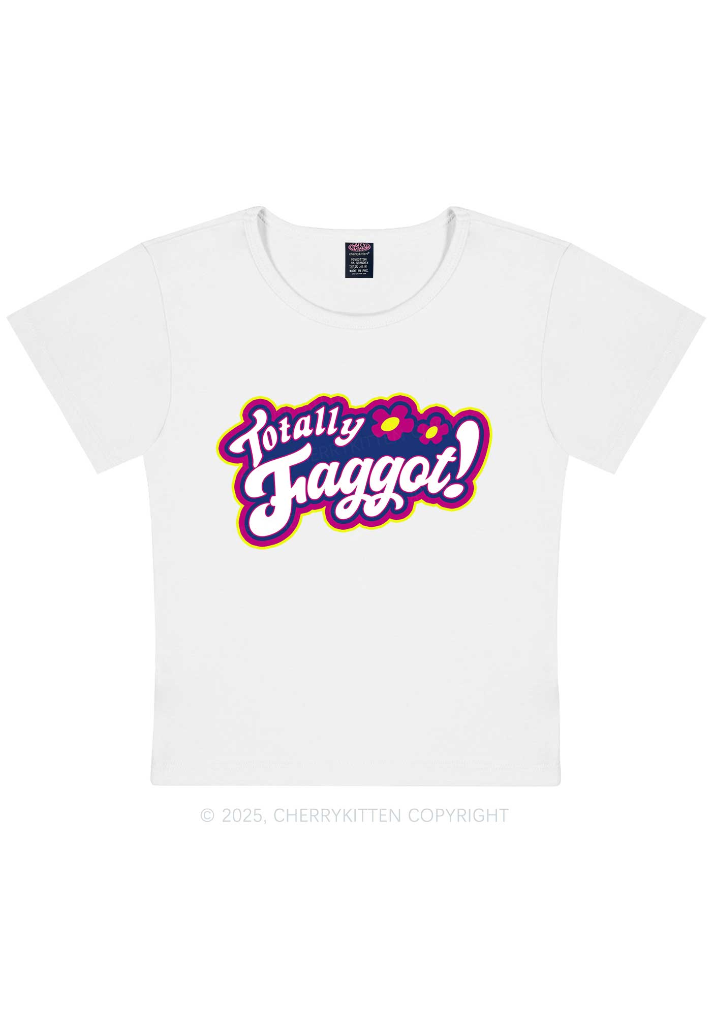 Totally Faggot Pride Y2K Baby Tee Cherrykitten