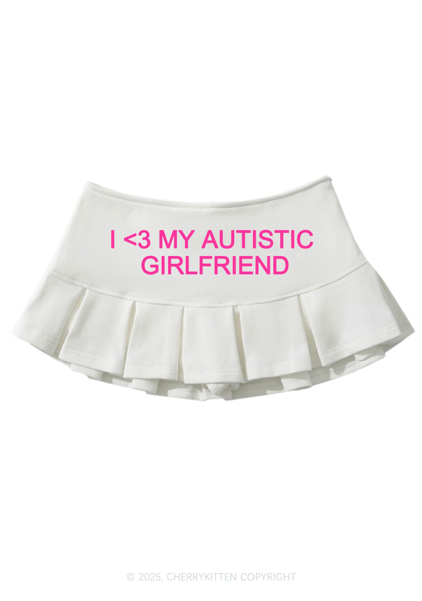 I Love My Autistic GF Valentine's Day Y2K Mini Pleated Skirts Cherrykitten