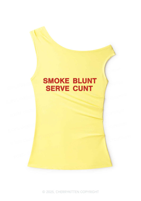 Smoke Blunt Y2K Off Shoulder Tank Top Cherrykitten
