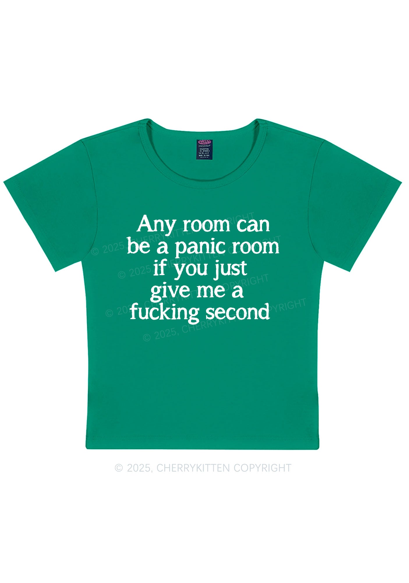 Any Room Can Be Panic Y2K Baby Tee Cherrykitten