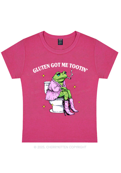 Gluten Got Me Tootin Y2K Baby Tee Cherrykitten