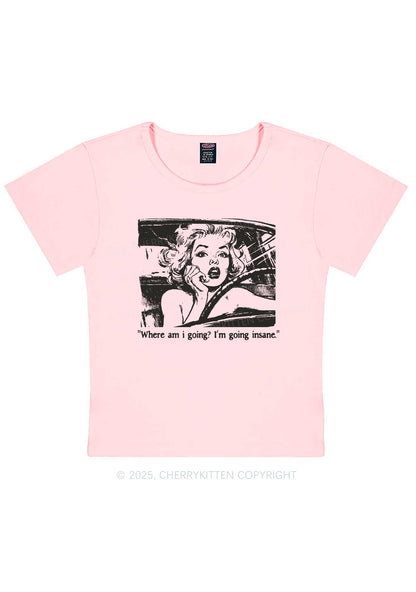 Woman Going Insane Y2K Baby Tee Cherrykitten