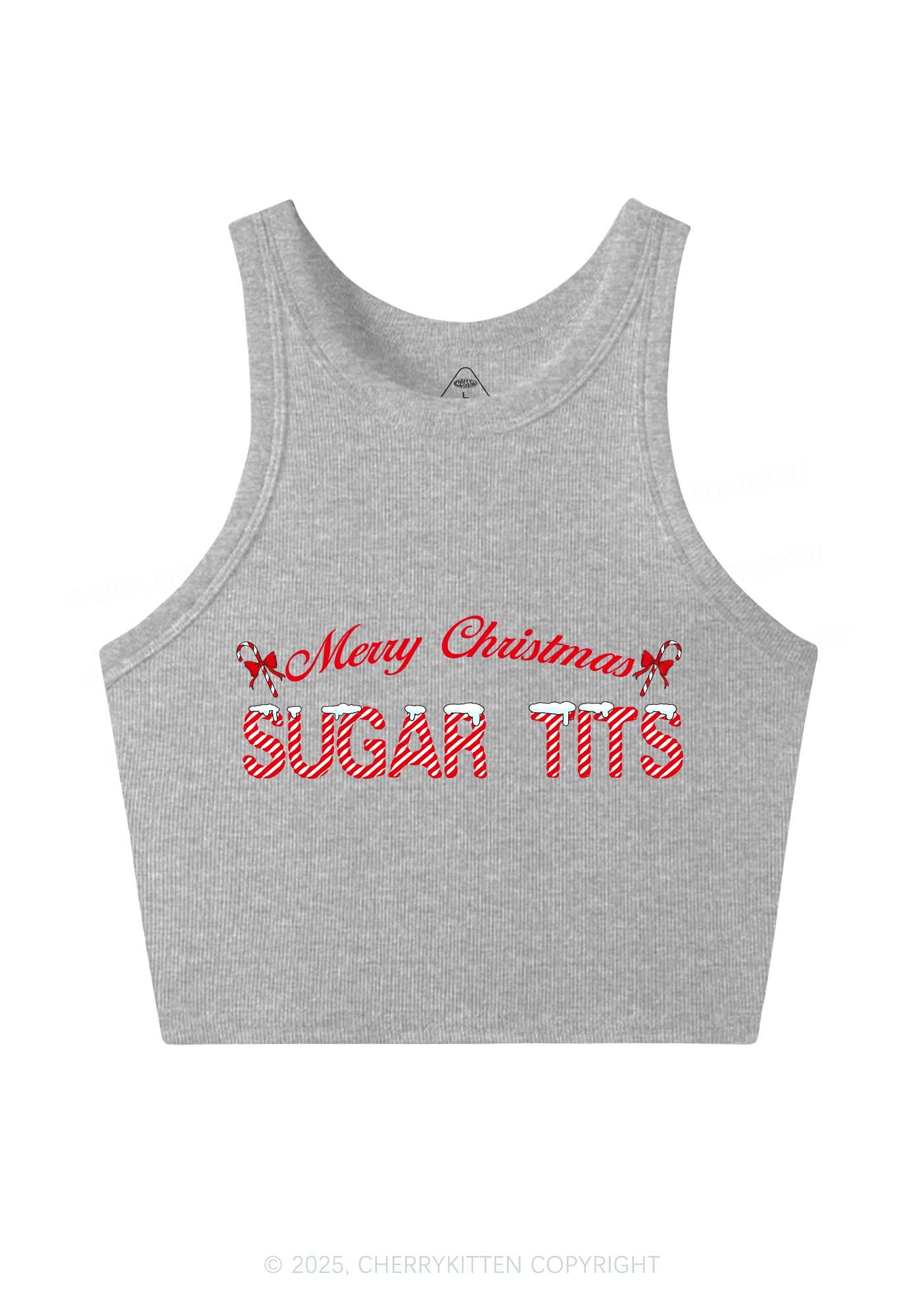 Christmas Sugar Txts Y2K Crop Tank Top Cherrykitten