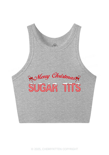 Christmas Sugar Txts Y2K Crop Tank Top Cherrykitten