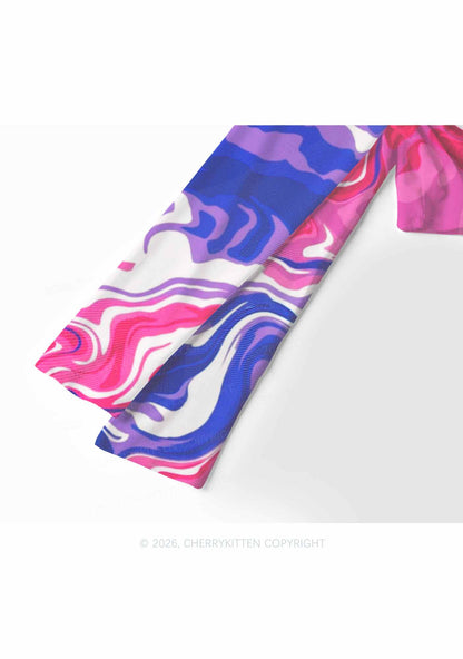 Bisexual Liquid Tie Dye Pride Y2K Mesh Long Sleeve Crop Top Cherrykitten