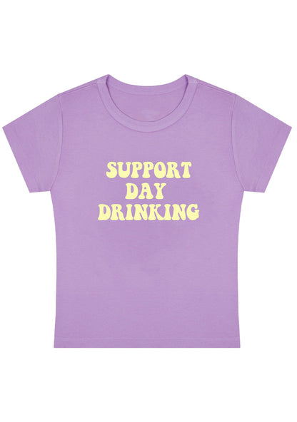 Support Day Drinking Y2K Baby Tee