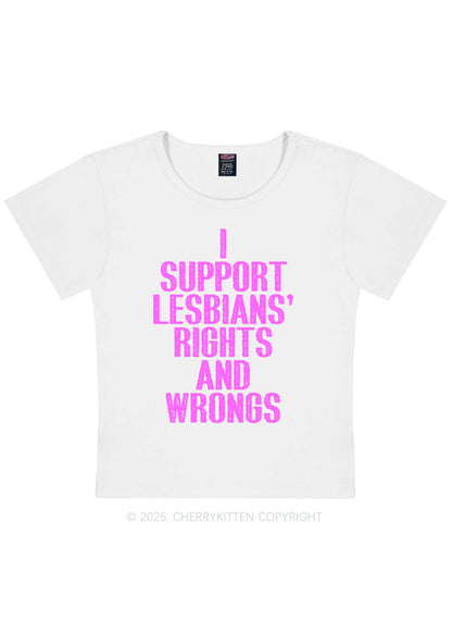 Support Lesbians Rights Pride Y2K Baby Tee Cherrykitten