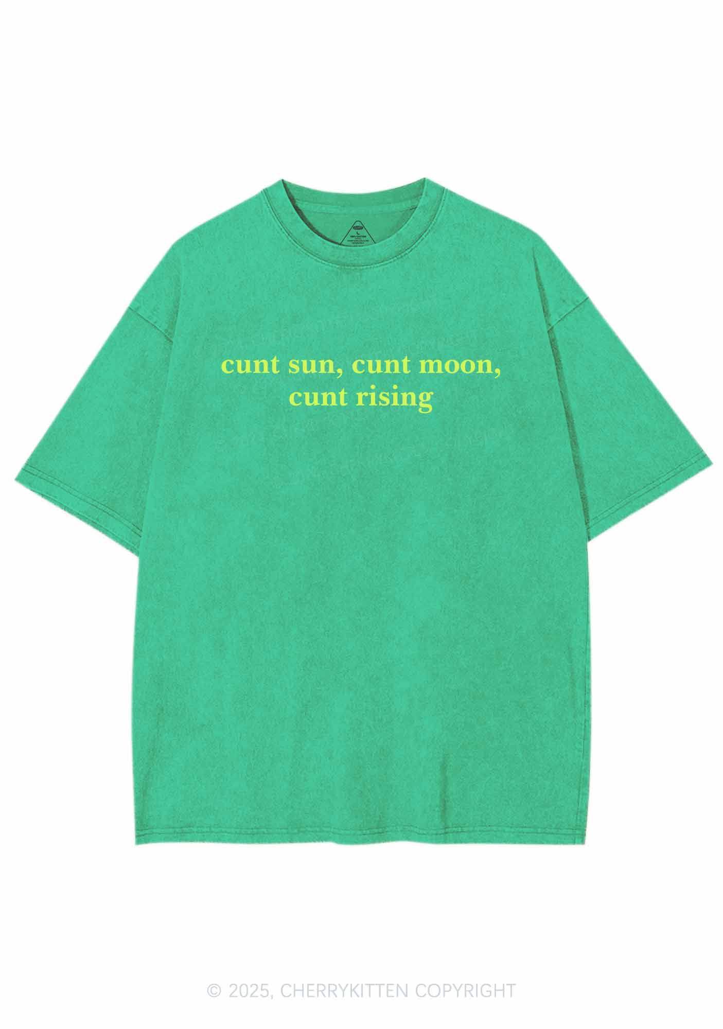 Sun Moon Rising Y2K Shirts Washed Tee Cherrykitten