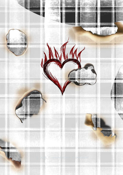 Scorched Love Heart Y2K Print Slip Dress Cherrykitten