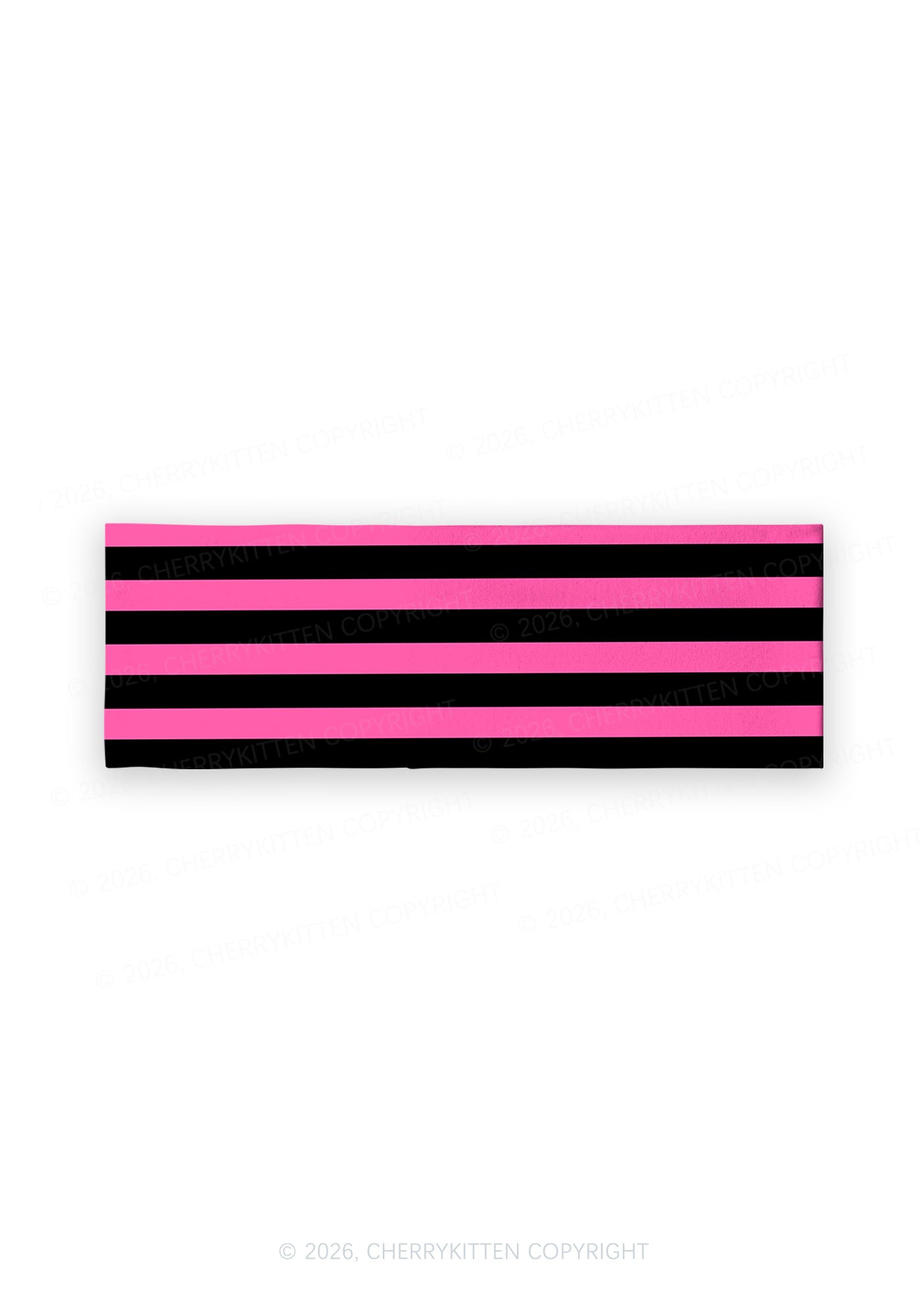 Pink And Black Stripes Y2K Print Headband Cherrykitten