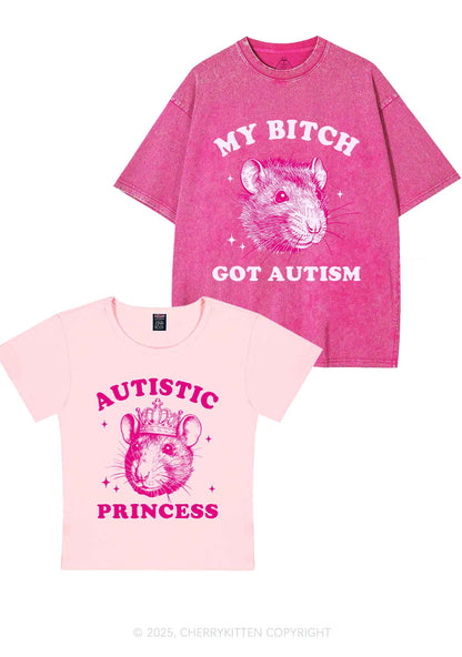 Autistic Princess Rats Y2K Valentine's Day Couple Shirt Cherrykitten