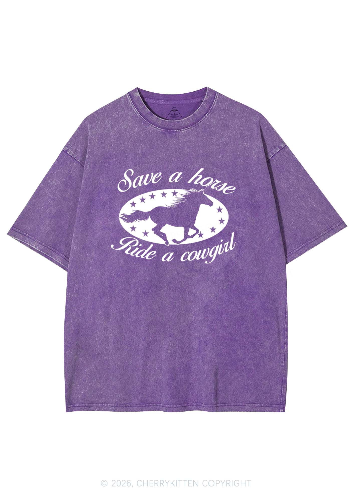 Star Horse Cowgirl Pride Y2K Shirts Washed Tee Cherrykitten