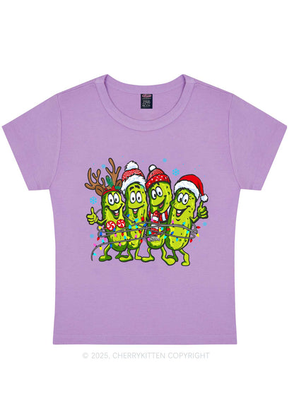Christmas Cheerful Pickles Y2K Baby Tee Cherrykitten
