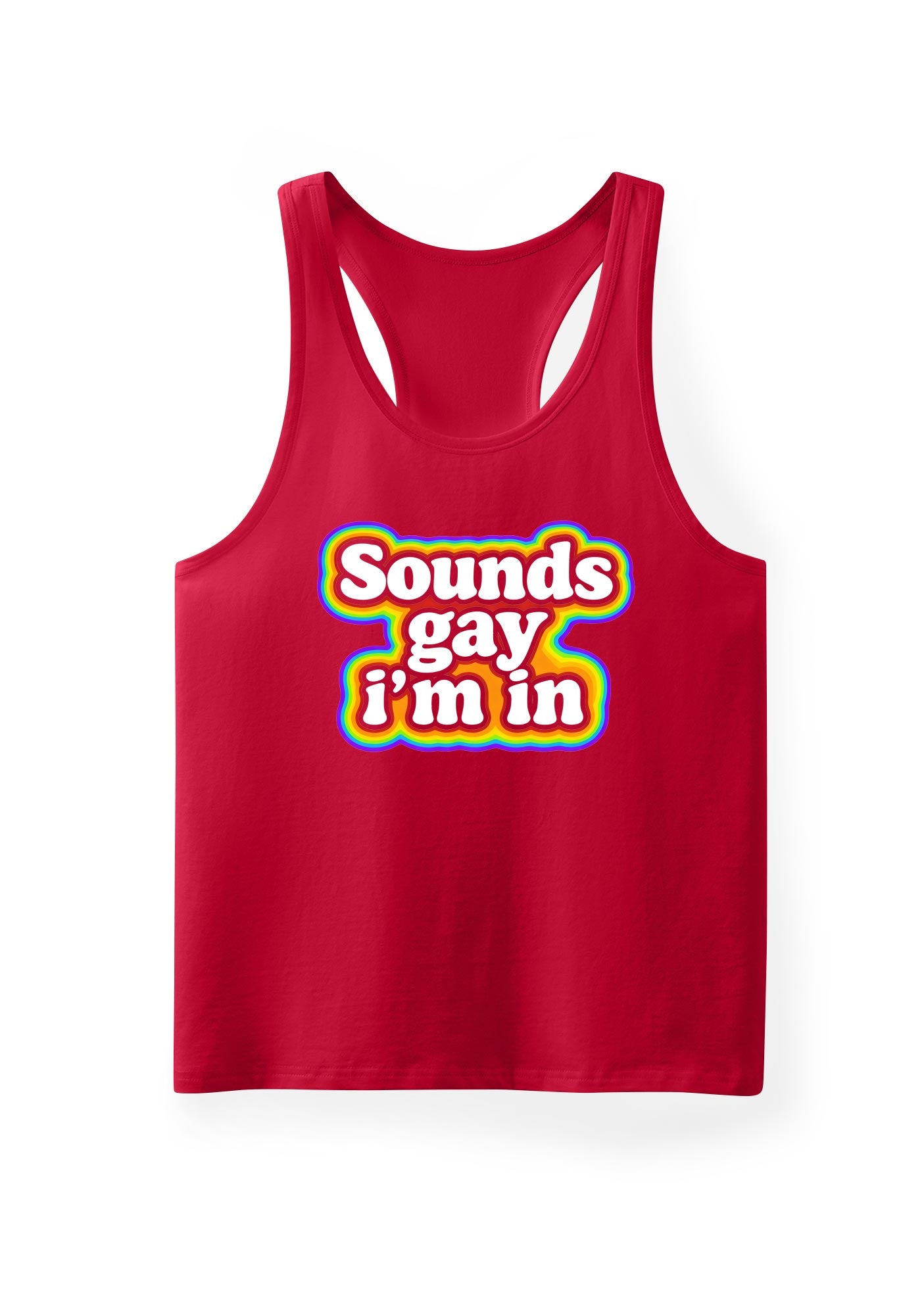 Sounds Gay Im In Pride Y2K Men Racerback Tank Top Cherrykitten
