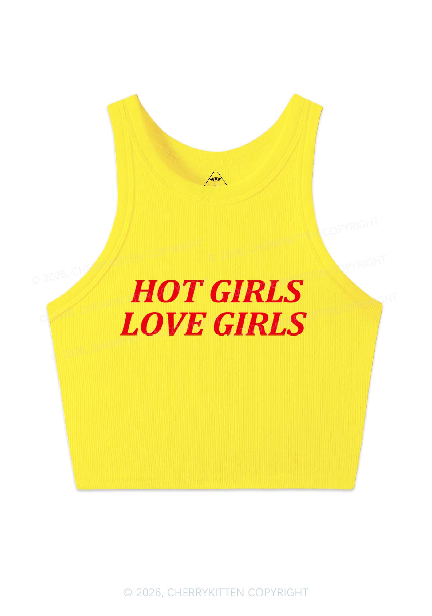 Hot Girls Love Girls Pride Y2K Crop Tank Top Cherrykitten