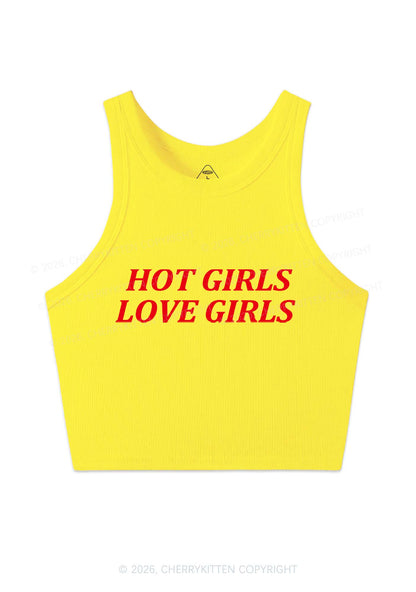 Hot Girls Love Girls Pride Y2K Crop Tank Top Cherrykitten