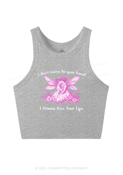 I Wanna Kiss Your Lips Pride Y2K Crop Tank Top Cherrykitten