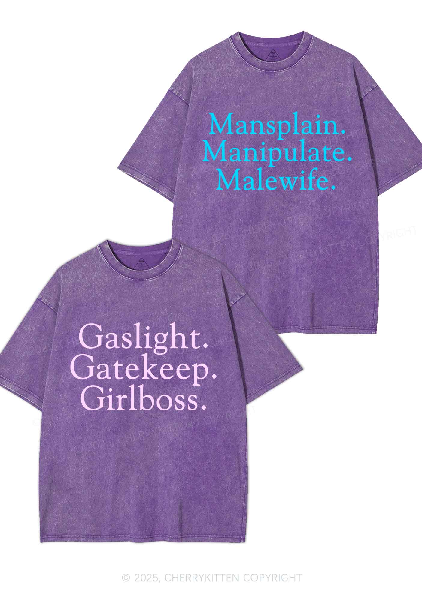 Girlboss Malewife Valentine's Day Y2K Valentine's Day Washed Tee Cherrykitten