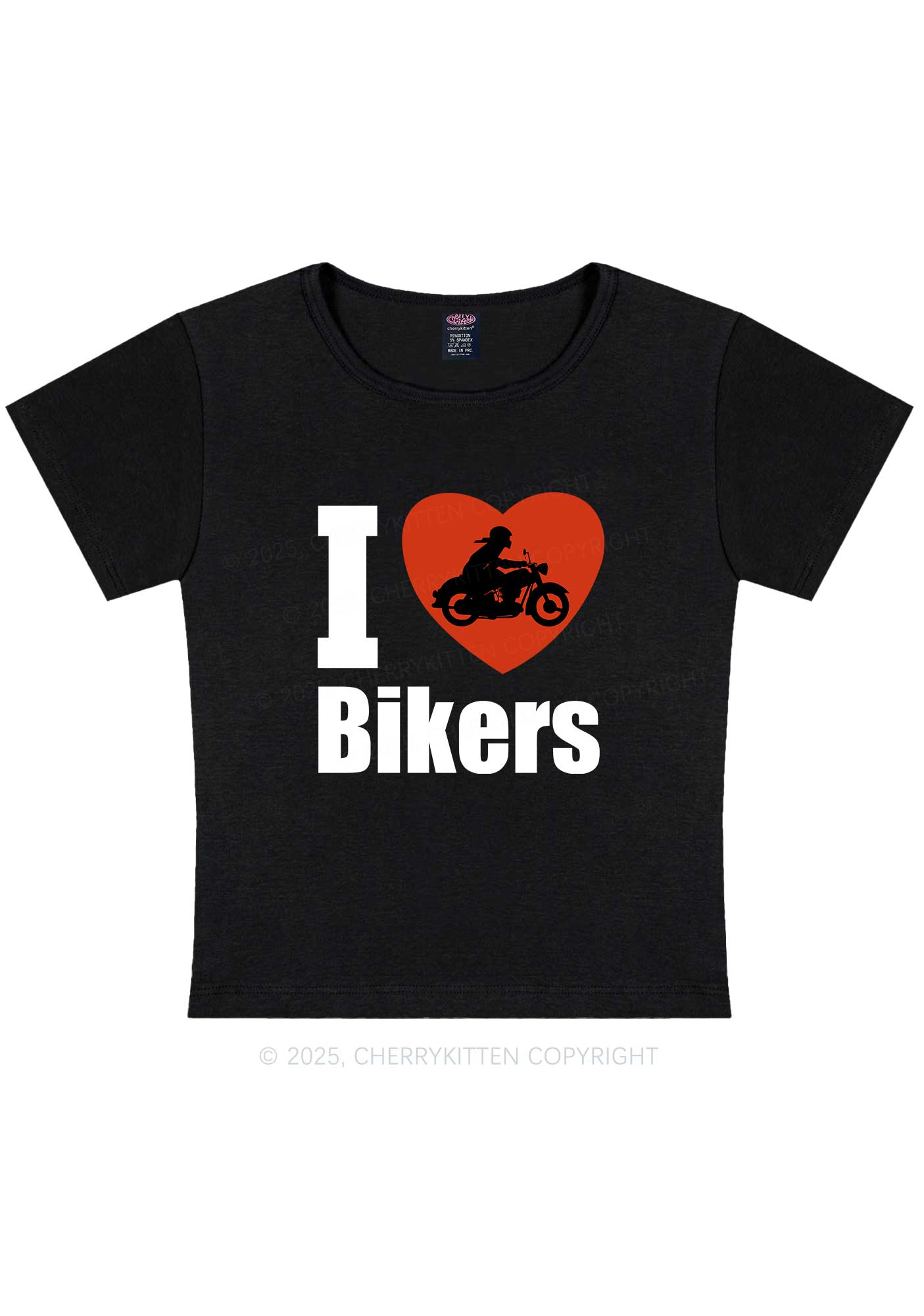 I Love Bikers Y2K Baby Tee Cherrykitten