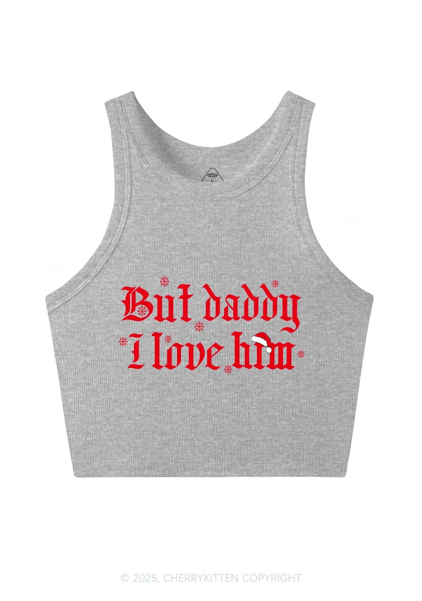 Christmas Daddy I Love Him Y2K Crop Tank Top Cherrykitten