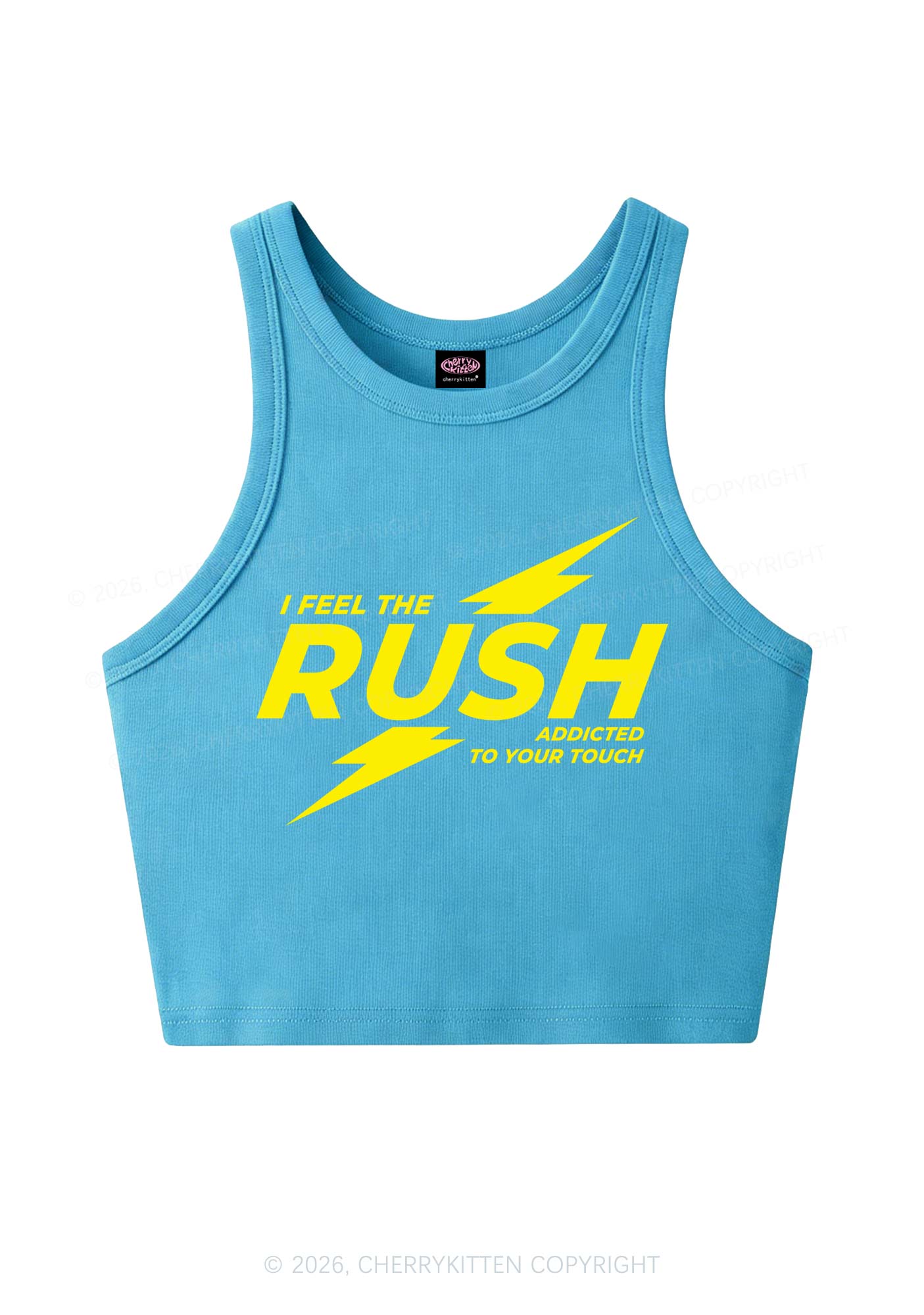 I Feel The Rush Y2K Crop Tank Top Cherrykitten
