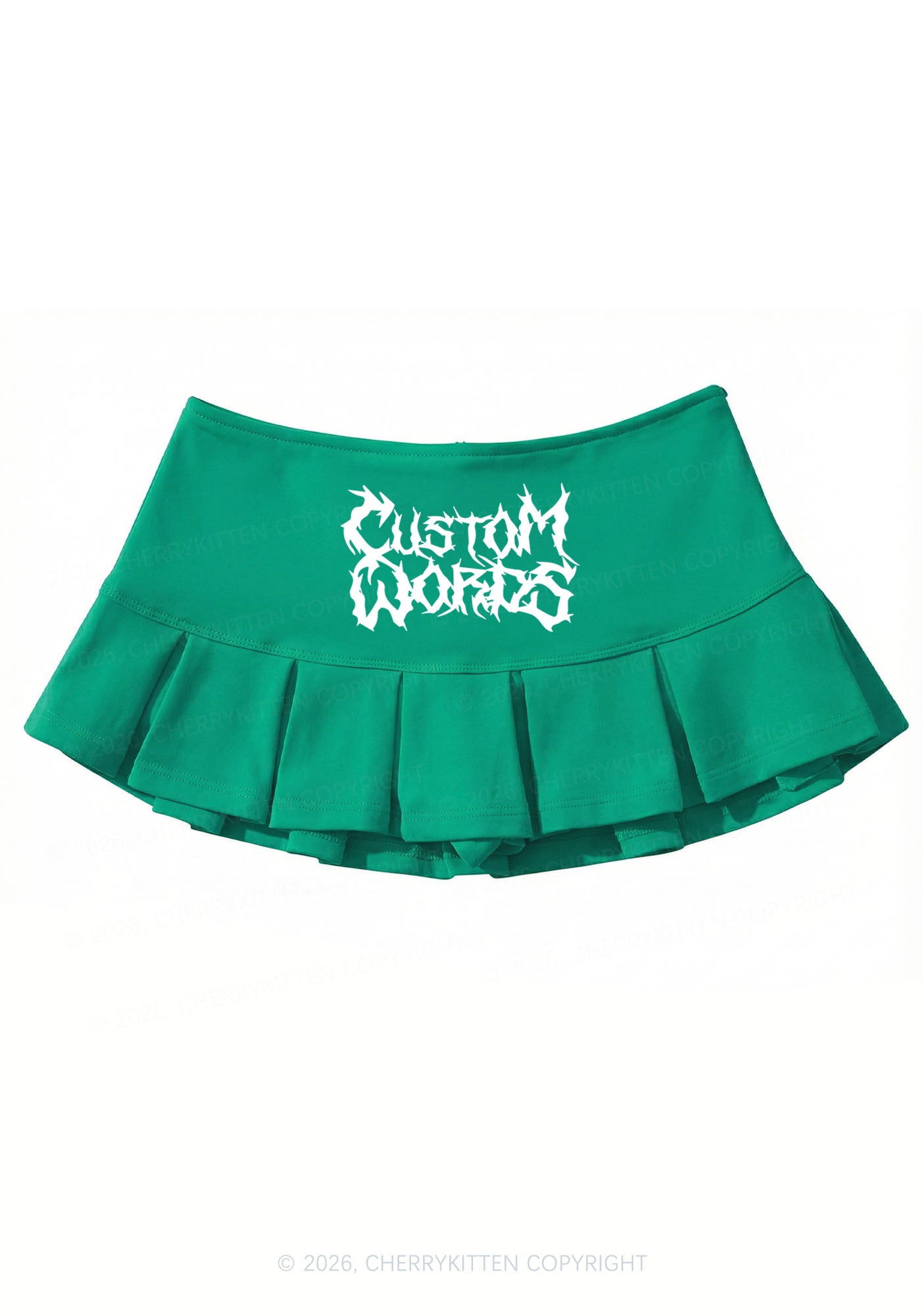 Custom Text Punk Font Y2K Mini Pleated Skirts Cherrykitten