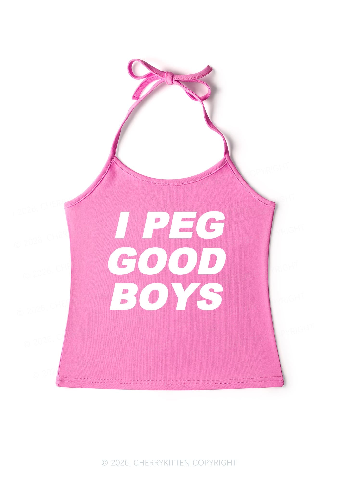 I Peg Good Boys Y2K Halter Neck Cami Cherrykitten