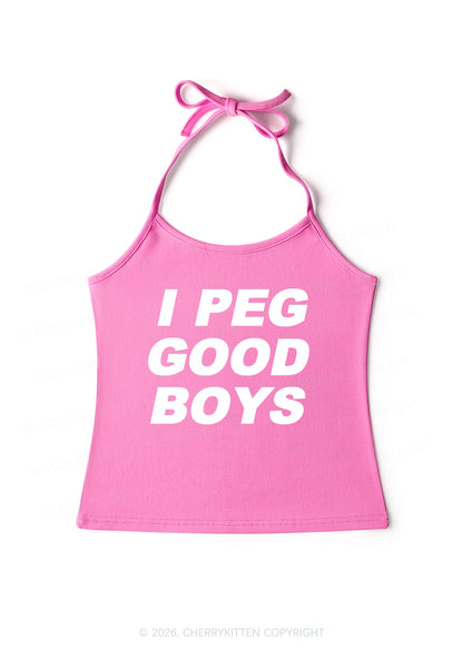 I Peg Good Boys Y2K Halter Neck Cami Cherrykitten