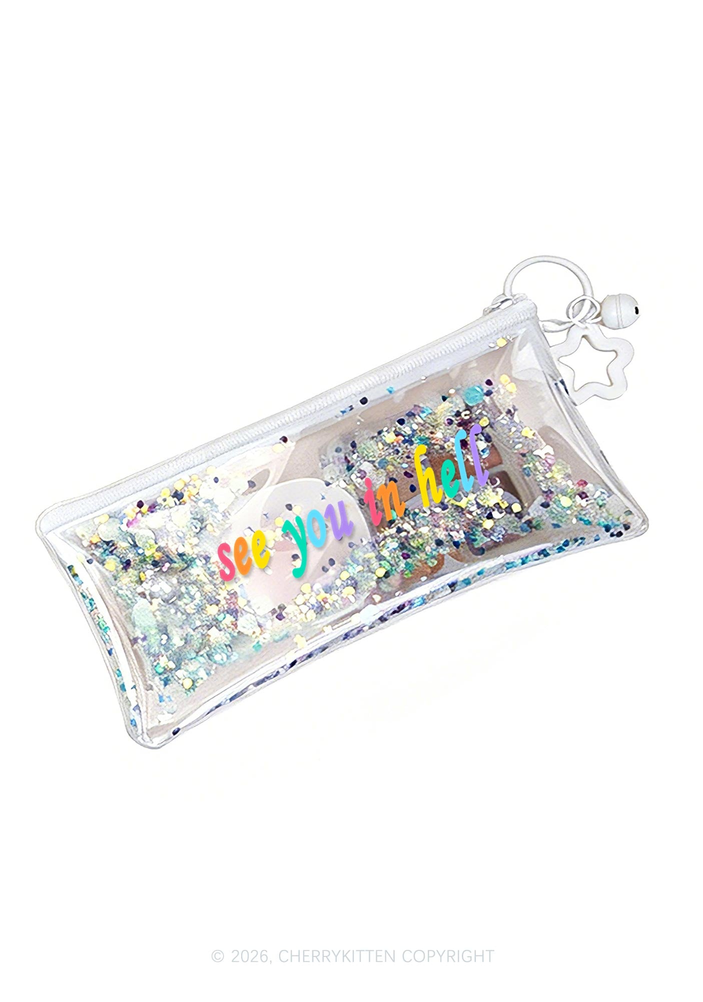 See You In Hell Pride Y2K Quicksand Transparent Pencil Pouch Cherrykitten