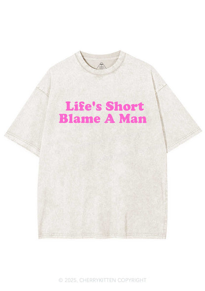 Blame A Man Y2K Shirts Washed Tee Cherrykitten