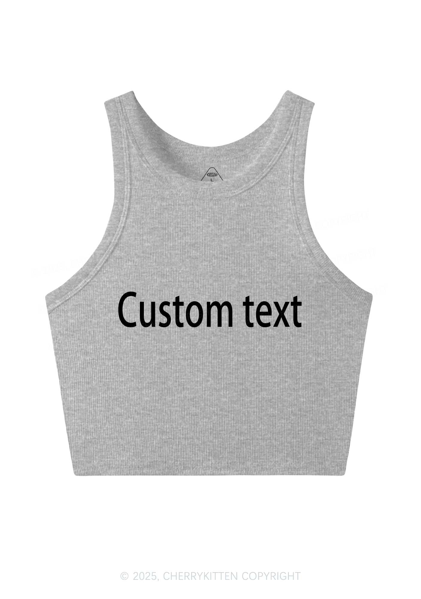 Custom Brat Text Y2K Crop Tank Top Cherrykitten