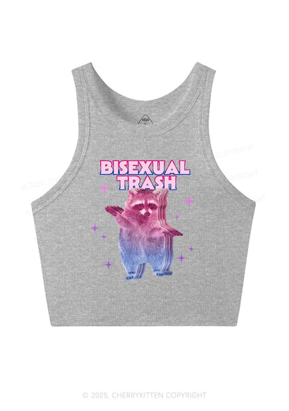 Bisexual Trash Raccoon Pride Y2K Crop Tank Top Cherrykitten