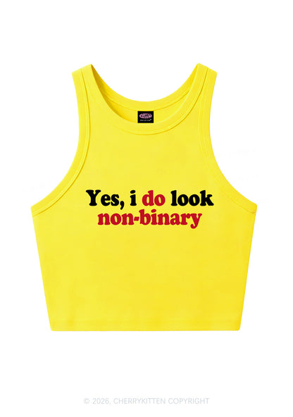 I Do Look Nonbinary Pride Y2K Crop Tank Top Cherrykitten