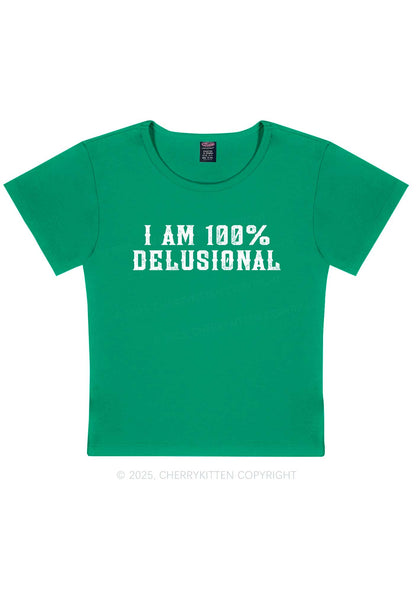 I Am Delusional Y2K Baby Tee Cherrykitten