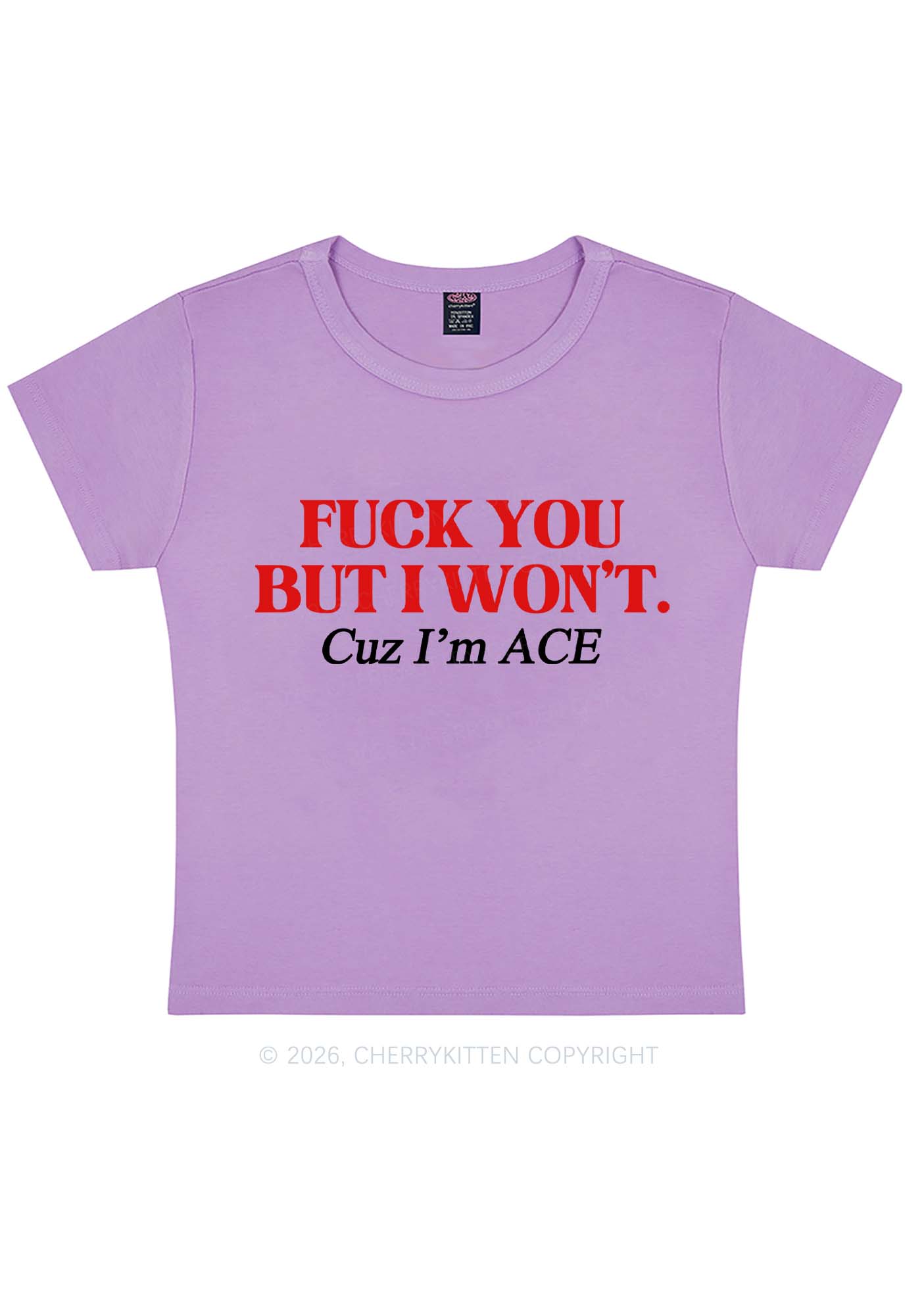 Fxxk You Cuz Im Ace Pride Y2K Baby Tee Cherrykitten