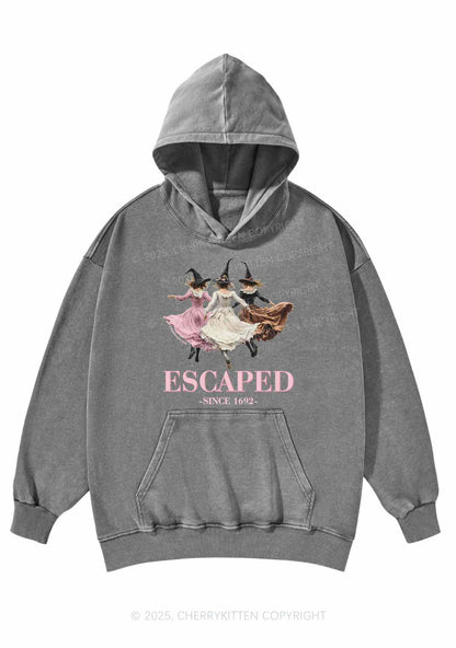 Halloween Escaped Skirts Witches Y2K Washed Hoodie Cherrykitten