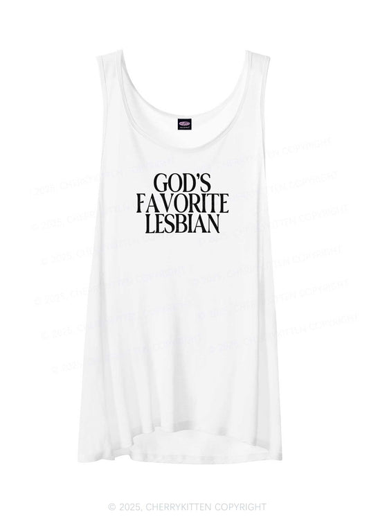Gods Favorite Lesbian Pride Y2K Sheer Boyfriend Tank Cherrykitten
