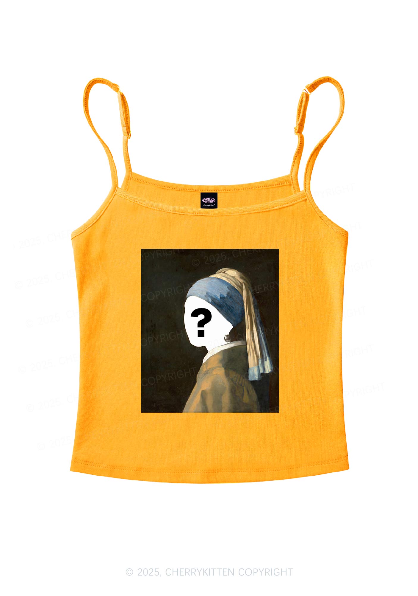 Custom Pearl Portrait Y2K Spaghetti Strap Cami Cherrykitten