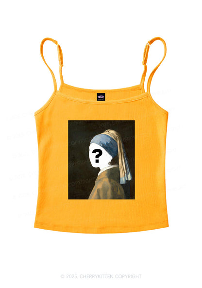 Custom Pearl Portrait Y2K Spaghetti Strap Cami Cherrykitten