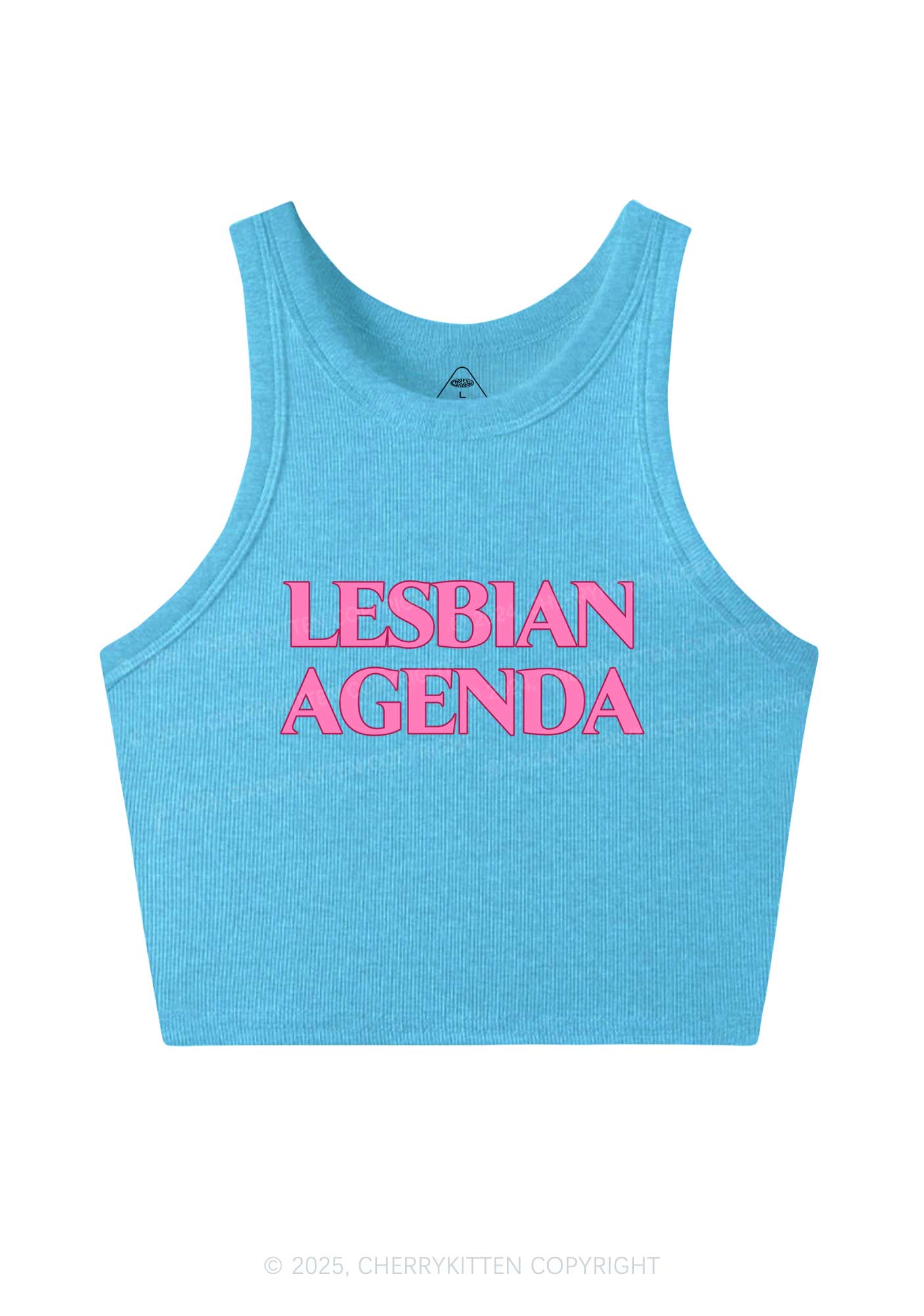 Lesbian Agenda Y2K Crop Tank Top Cherrykitten